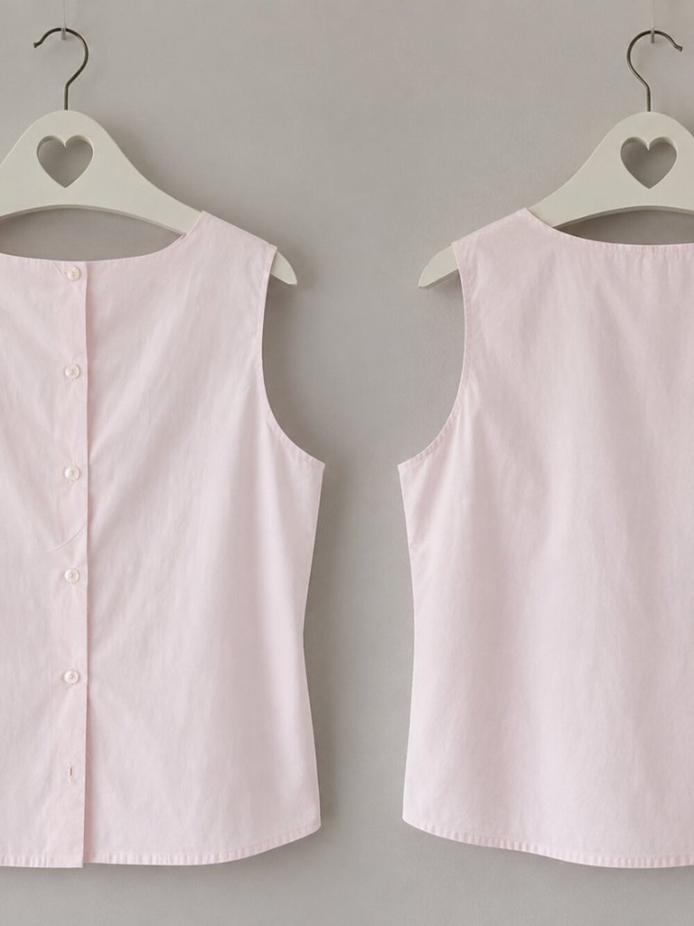 Sun Li Joy Pink Cotton Stretch Sleeveless Button Back Top M